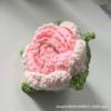Flor de lã feita à mão cabeça de rosa crochê nova amostra acessório de vestuário semiacabado crochêado tecido algodão leitoso