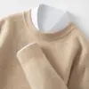 Suéter de Punto Grueso con Cuello Redondo para Hombre Otoño e Invierno Lujo Ligero Negocios Cuello Redondo Suéter de Cachemir para Hombre Suéter Básico para Hombre