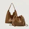 Bolsa Tote Transfronteiriça Moda Sensação Relaxada Grande Capacidade Bolsa de Couro Macio Sensação Retro de Alto Padrão Bolsa de Ombro Único para o Dia a Dia Bolsa para Mãe Feminina