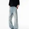 Jeans retro americanos de alta calidad para hombre, pantalones largos ajustados de moda, pantalones casuales y elegantes de pierna recta y pierna ancha, venta al por mayor