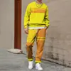 Conjunto de Moletom Masculino 2025 Primavera e Outono Transfronteiriço com Gola Redonda e Estampa, Leve e Casual, Adequado para Uso Diário