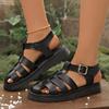 Sandalias Romanas de Verano 2025 con Suela Gruesa, Ropa Exterior Casual y a la Moda, Zapatos Deportivos Huecos con Punta Descubierta