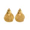 Aretes europeos y americanos transfronterizos de acero inoxidable exagerados de cola de pez personalizados simples de alta gama aretes de viento frío para mujer de acero de titanio