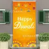 Cortina de Porta de Diwali One Piece Fundo Padrão de Pavão Atmosférico Deslumbrante Banner Fundo de Fotografia Decoração de Festa de Diwali
