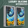 La Popular Funda de Teléfono Cielo Estrellado Girasoles de Van Gogh del Mercado Norteamericano es Adecuada para Samsung S26, con Cobertura Completa de Lente, Carcasa de Vidrio y Estuche Rígido
