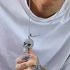 Venda quente transfronteiriça joias de aço titânio moda punk de nicho europeu e americano caveira totalmente cravejada pingente masculino atacado de fábrica