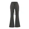 Pantalones Casuales de Tiro Bajo con Cordón Estilo Callejero Americano para Mujer, Corte Ajustado, Levanta Glúteos, Adelgazantes, de Atar, Pantalones Largos Casuales