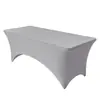 Capa de Mesa Elástica Capa de Mesa de Coquetel Reunião Casamento Banquete Capa de Mesa Quadrada Toalha de Mesa Elástica com Padrões