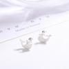 S999 Lindos Pendientes de Ballena con Spray de Agua Pendientes de Plata Esterlina Temperamento Personalidad Pendientes de Plata Uñas para Hueso de la Oreja Femenina