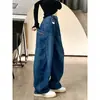 Calça Jeans Workwear Scimitar Estilo Americano para Mulheres, Modelos Primavera e Verão, Tamanhos Grandes, Cintura Alta, Modelagem Solta, Banana Sickle Emagrecedora Calça Wide Leg