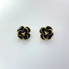 Nuevos Pendientes de Moda con Forma de Camelia y Esmalte de Goteo, con Agujas de Plata 925, Pendientes de Alta Calidad para Mujeres
