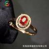 Anillo de rubí de cristal con diseño de fuego, joyería de alcohol de cristal, gema brillante, plata s925, joyería con incrustaciones Seiko