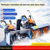 Propriedade de vassoura de neve de empurrar mão pequena Varredor de neve de estrada municipal da comunidade que conduz limpa-neves de combustível