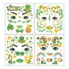 Punto Transfronterizo Nuevo Brillo St. Pegatinas Faciales de Patrick Pegatinas de Tatuaje Irlandesas de Oktoberfest Pegatinas de Trébol