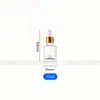 En Stock 15ml 30ml Botella Cuadrada Plana Transparente para Aceite Esencial Esencia Spray Perfume Gotero Botella de Vidrio Empaque Cosmético