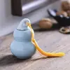 Pote de chá de cabaça retro pequeno frasco de remédio tempero cerâmica pote selado mini pote de armazenamento de remédio Dan decoração armazenamento de madeira