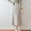 Falda de Punto de Lana Pura Nueva Otoño/Invierno 2026 con Patrón de Diamantes, Cintura Elástica, Estilo Suave, Falda Midi de Corte A