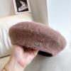 Boina de mezcla de lana de conejo de angora zg japonesa para niños, otoño e invierno, gorro de nube de mezcla de lana, gorro de pintor simple