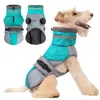 Abrigo de algodón para perro en stock para otoño e invierno, cálido, con cintura ajustable, cuello vuelto, forro polar, ropa reflectante para mascotas para exteriores