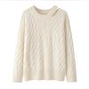 Suéter de Cachemira 100% Puro Suave y Ceroso Otoño e Invierno Para Mujer Versátil Moderno Hombros Descubiertos Personalizado Engrosado Holgado Suéter Perezoso