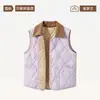 Colete térmico de lã feminino 2026 novo estilo, tecido escovado para outono e inverno, adequado para usar em camadas, colete térmico masculino espessado com forro de fleece