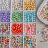 Cuentas Redondas Pequeñas de Frijol de Azúcar de Color Sólido, Galvanizadas con UV, Alto Brillo, Sueltas, para Pulsera DIY, Cuentas Espaciadoras, Accesorios de Bolsa