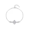 Pulsera Brillante Flor Francesa Retro de Plata de Ley S925 Modian para Mujer, Pulsera Noble de Gama Alta de Nicho