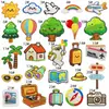 Parches bordados de paisajes navideños de dibujos animados infantiles parches termoadhesivos para ropa y bolsos temáticos de viaje accesorios parches