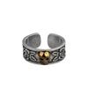 Novo anel de caveira dourado retro desgastado estilo hip hop anel aberto estilo étnico pulseira personalizada atacado
