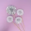 Tarjeta de decoración de pastel enchufe decoración de origami girasol hermosa variedad de colores bandera decoración de mesa de postres