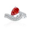 Anillo de plata esterlina transfronteriza de 6*9 colores con diamantes rosas, anillo de plata azul y oro con diamantes de alto carbono, anillo de plata esterlina 925
