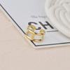 Anillo Abierto Retro Francés de Oro de 14K con Índice de Doble Línea en Forma de I para Mujer, Joyería de Mano de Lujo Ligero Estilo Frío para el Cabello