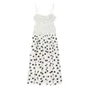Moda Europeia e Americana Transfronteiriça Aliexpress Venda Quente Moda Vestido Midi Suspensório de Bolinhas