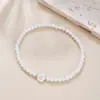 Pulsera de Perlas de Imitación Versátil de Moda Elástica con 26 Letras Pulsera de Perlas para Mujer con Cuentas Venta al por Mayor