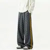 Pantalones deportivos de estilo americano con estrellas y rayas para hombre, diseño moderno de tres rayas, pantalones casuales de pierna ancha, holgados y versátiles