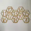 Producto de gran venta transfronteriza: Señales de Mesa de Madera con Números del 1 al 20, Posavasos Hexagonales Calados con Números para Asientos de Bar y Cafetería