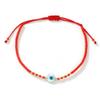 Pulseira Popular de Concha de Verão para Meninas, Corda Vermelha Trançada Concha Natural Concha Olho de Boi Pingente de Cruz Tendência da Moda