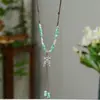 Collar de Cerámica de Jingdezhen con Forma de Pez Caperucita Roja Nuevo Estilo Chino Estilo Étnico Cadena Larga de Lana de Cerámica Accesorios de Estilo Antiguo para Mujeres