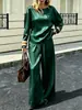 Conjunto de dos piezas de moda elegante para mujer, top de color liso y pantalones de pierna ancha, sitio independiente de Amazon transfronterizo europeo y americano 2026