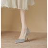 Tacones Altos de Punta, Flats de Lentejuelas para Mujer, Zapatos de Boda de Aguja, Vestido de Noche para Dama de Honor, Zapatos de Mujer, Gran Cantidad, Cristal
