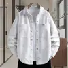 Camisa de Mezclilla de Manga Larga para Hombre Primavera y Otoño Ropa de Trabajo Casual Tie-Dye Tinta Camisa Guapa Chaqueta Tops de Moda para Hombre