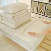 2026 Novo Modelo 100% Algodão Cama de Estudante Capa de Cama Lisa & Lençol de Cama Acolchoado Kit de Três Peças para Cama de Solteiro de Dormitório