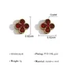 Brincos de Lantejoula Populares de Aço Inoxidável Transfronteiriços, Brincos de Luxo Leve de Alta Qualidade para Mulheres, Brincos de Trevo de Quatro Folhas Cheios de Diamante