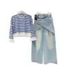 Conjunto de Otoño para Niñas 2025 Nuevo y Moderno Conjunto de Dos Piezas con Camiseta de Manga Larga y Jeans para Niñas Mayores