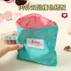 Bolsa de Maquiagem Feminina Portátil para Viagem Fina Cor Macaron Blocos de Cor Armazenamento Pequena Bolsa para Batom Cosméticos Cabo de Dados Bolsa de Armazenamento