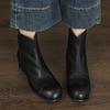Botas Chelsea de couro de cavalo vintage lavadas artísticas feitas à mão 2024 inverno salto baixo grosso zíper traseiro bico redondo botas de couro para mulheres