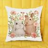 Exclusivo transfronterizo para funda de almohada conejo de Pascua huevo felpa corta estampada sala de estar sofá funda de almohada dormitorio cojín