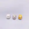 Plata S925 Espaciador de Cuentas de Agujero Grande Chapado en Oro Cepillado Anillo de Presión de Circonita Espaciador DIY Hecho a Mano Accesorios de Joyería de Plata