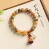Dunhuang Wen Tian Cai Zhao Pan Zhu Hao Yun Lian Lian Pu Ti Pulseira Wen Wan Círculo Duplo Contas Budistas Contas de Oração Pulseira Feminina Atacado