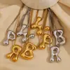 Moda Europeia e Americana Simples Nicho Personalidade Hip Hop Explosões Colar Aço Inoxidável Banhado a Ouro 18K Colar com Letras Bolha para Mulheres